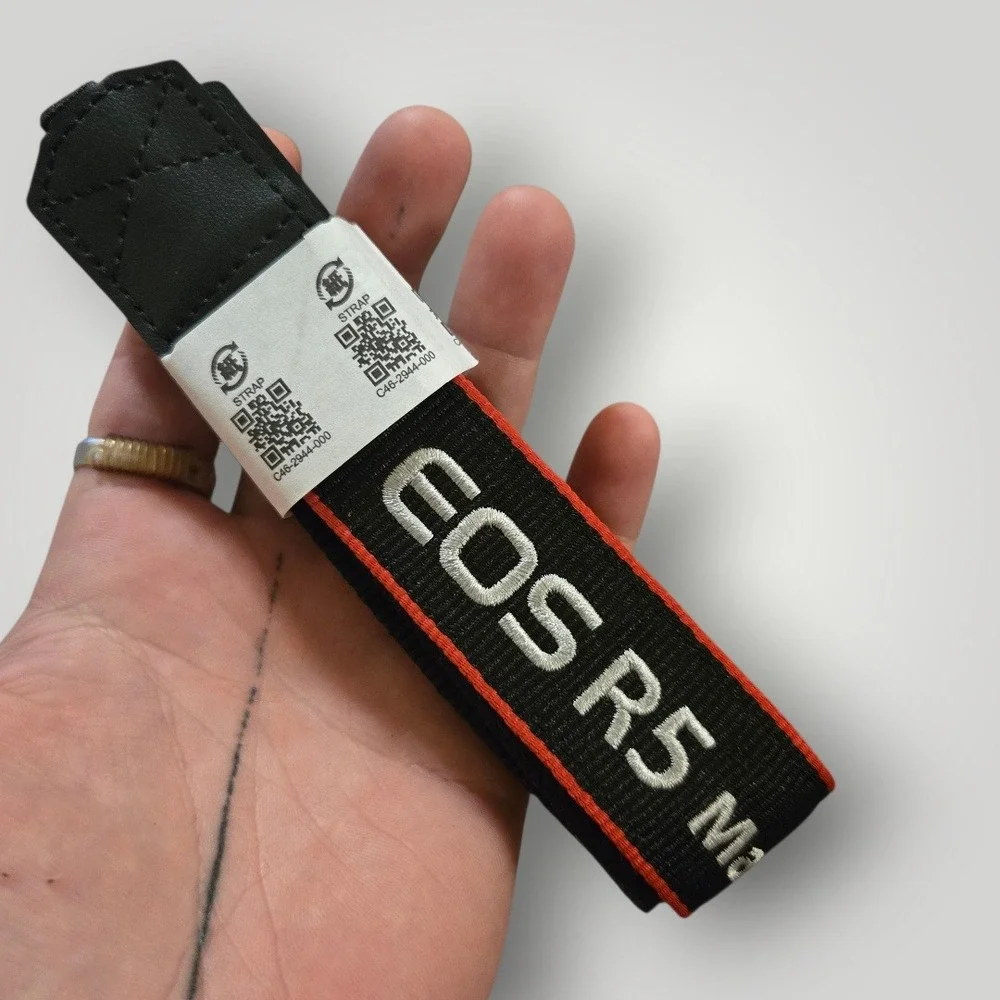 Canon EOS R5 Mark II Camera Neck‎ Shoulder Strap Black Red OEM Genuine Brand New